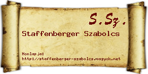 Staffenberger Szabolcs névjegykártya