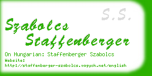 szabolcs staffenberger business card